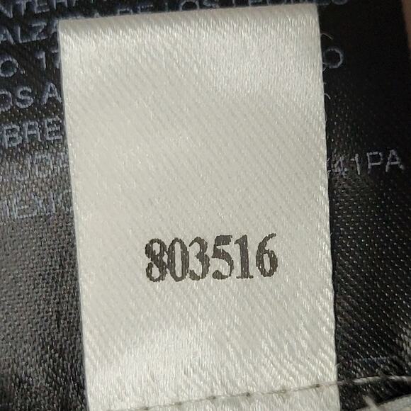 Chico's Travelers Navy Blue White 3/4 Sleeve Mesh Magnetic Jacket Cardigan Sz 3 - Picture 5 of 9